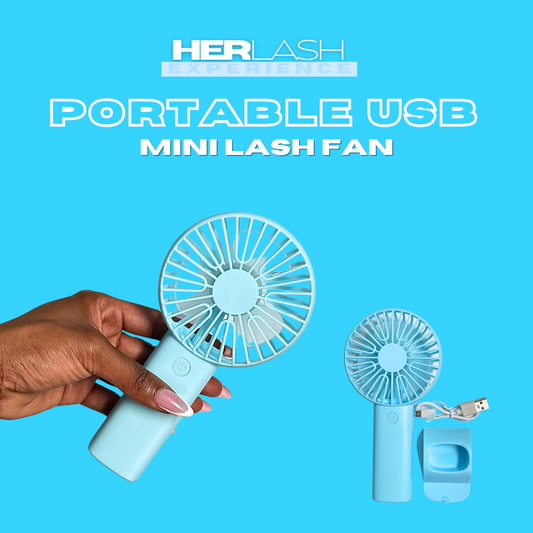 Blue Portable Lash Fan